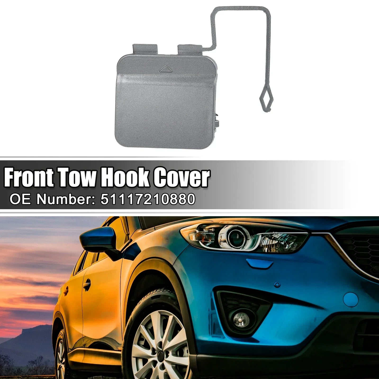 1x Front Bumper Tow Hook Cover for BMW 7 Series F01/F02 Gray
