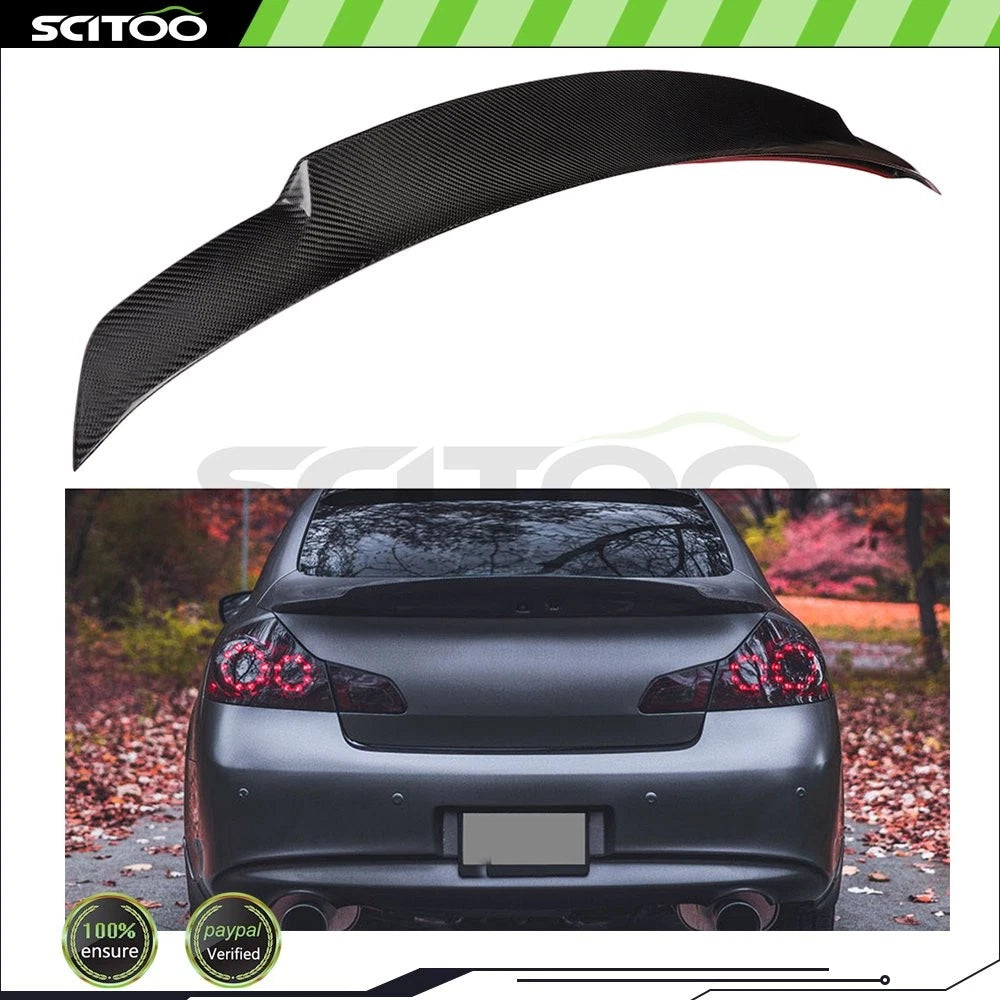 Carbon Fiber Wing Spoiler Lip for Infiniti G37 G25 (2007–2013)