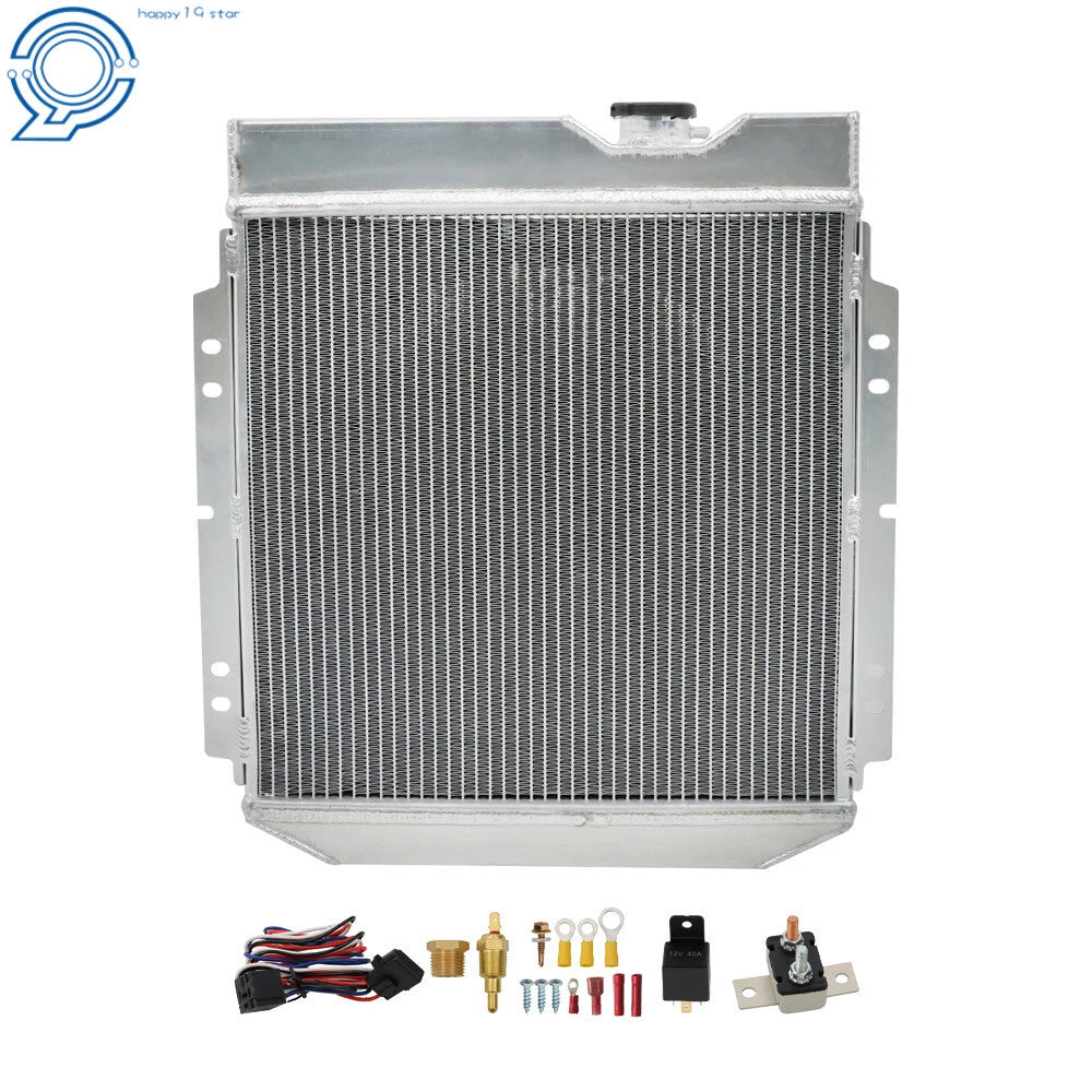 3 Row Aluminum Radiator with Shroud Fan Relay Kit for Ford Falcon Mustang (1960–1966)