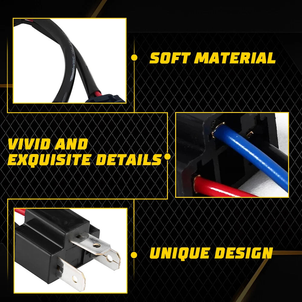 2X Headlight Bulb Adapter Harness for H6054 (Compatible with 9005/9006)