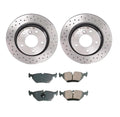 Set of 4 Akebono Rear Brake Kit Euro Ceramic Pads & Xtra Drilled Rotors for BMW E46 (1998–2006)