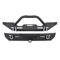 Steel Bumper Set for Jeep Wrangler TJ YJ (1987–2006) w/ D-Rings, Black