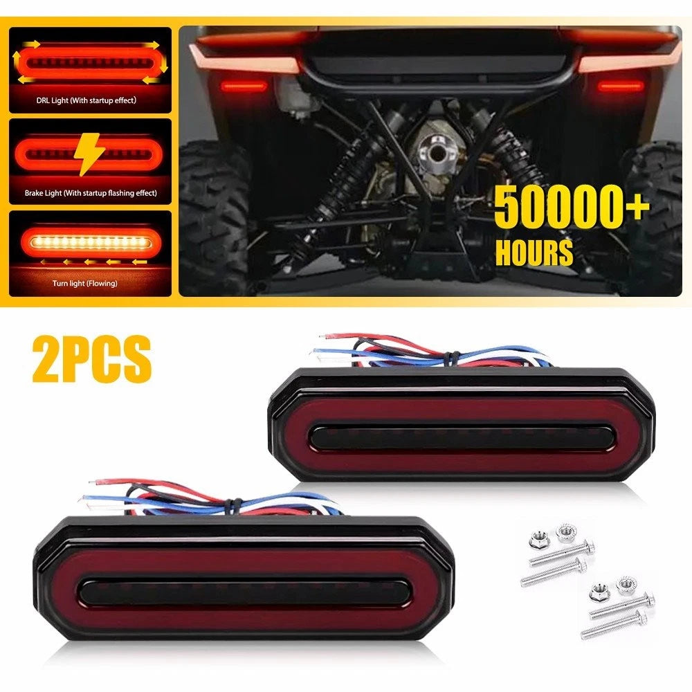 5-Inch Oval LED Tail Light Bar for Trailer Truck RV (Red Amber)