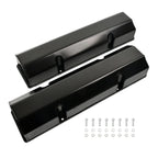 Tall Black Fabricated Valve Covers for Chevy SBC 350 (No Hole)
