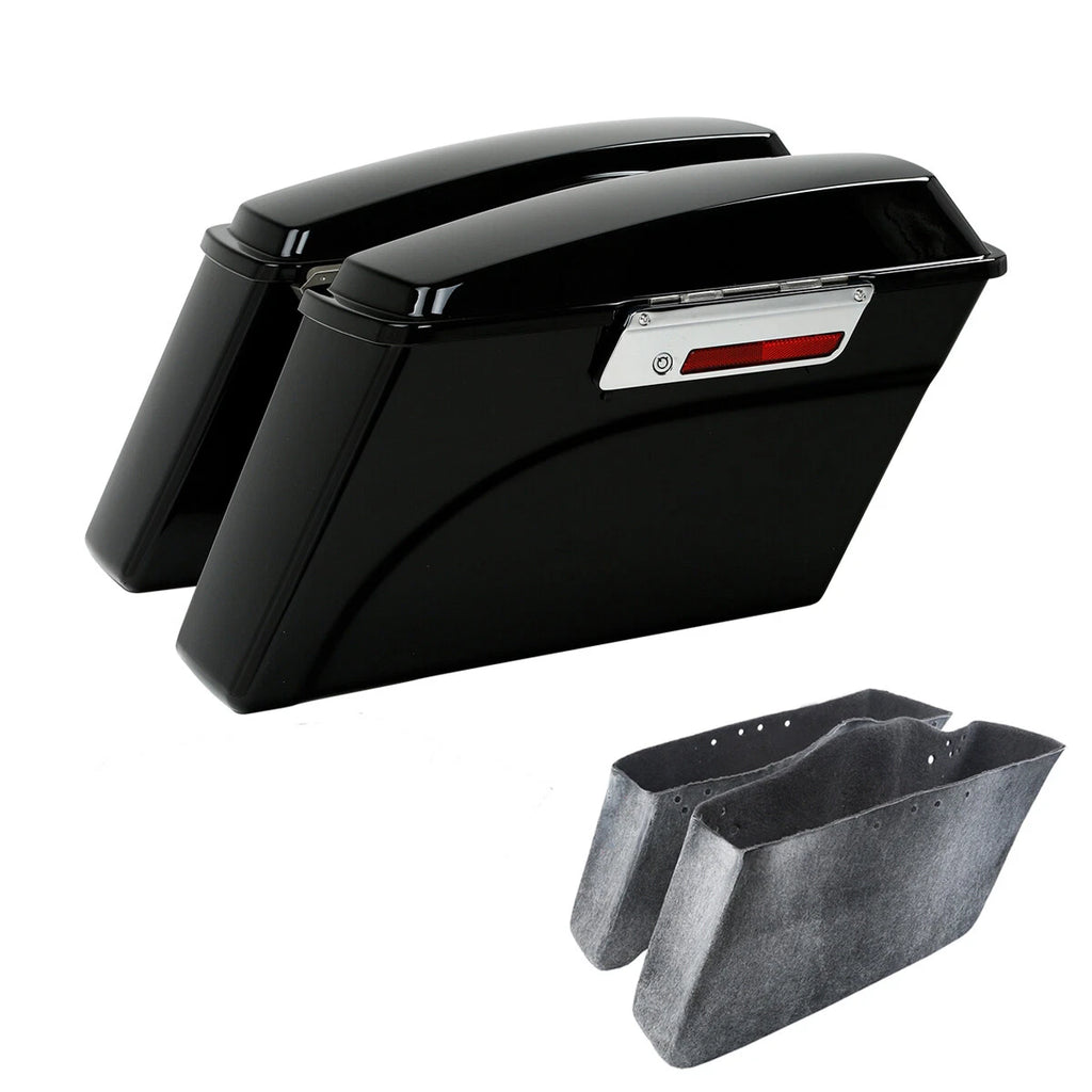 Hard Saddle Bags Trunk w/Lid & Latch Key for Harley Touring Road King (1994–2013)