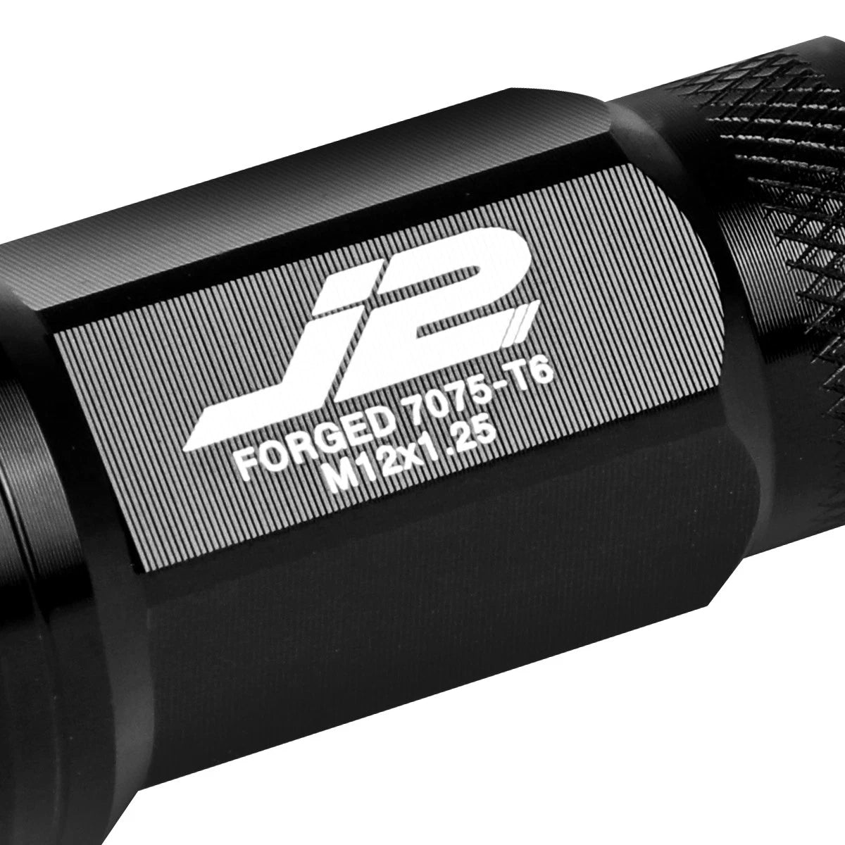 20 Pcs J2 7075 Forged Aluminum M12x1.25 Knurled Lug Nuts w/Adapter Black