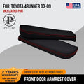 Front Armrest Door Panel for Toyota 4Runner (2003–2009) Red Stitch PVC Carbon