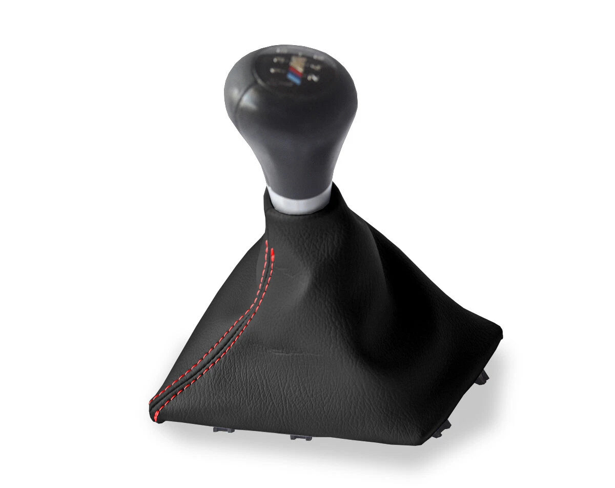 Leather Manual Shift Boot Cover for BMW F30 F31 F32 F33 (2014–2019) Red Stitch
