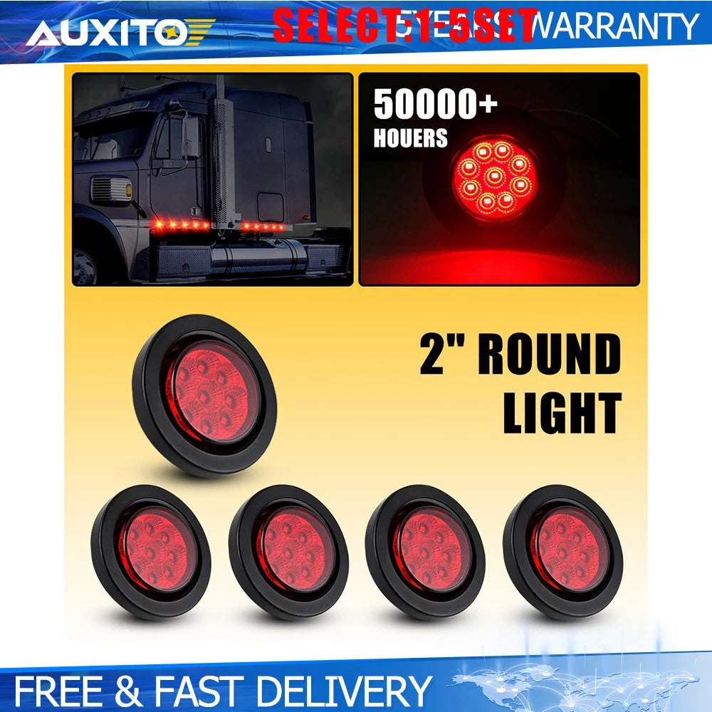 2" Round 9LED Trailer Side Marker Light for Truck (5-25X)