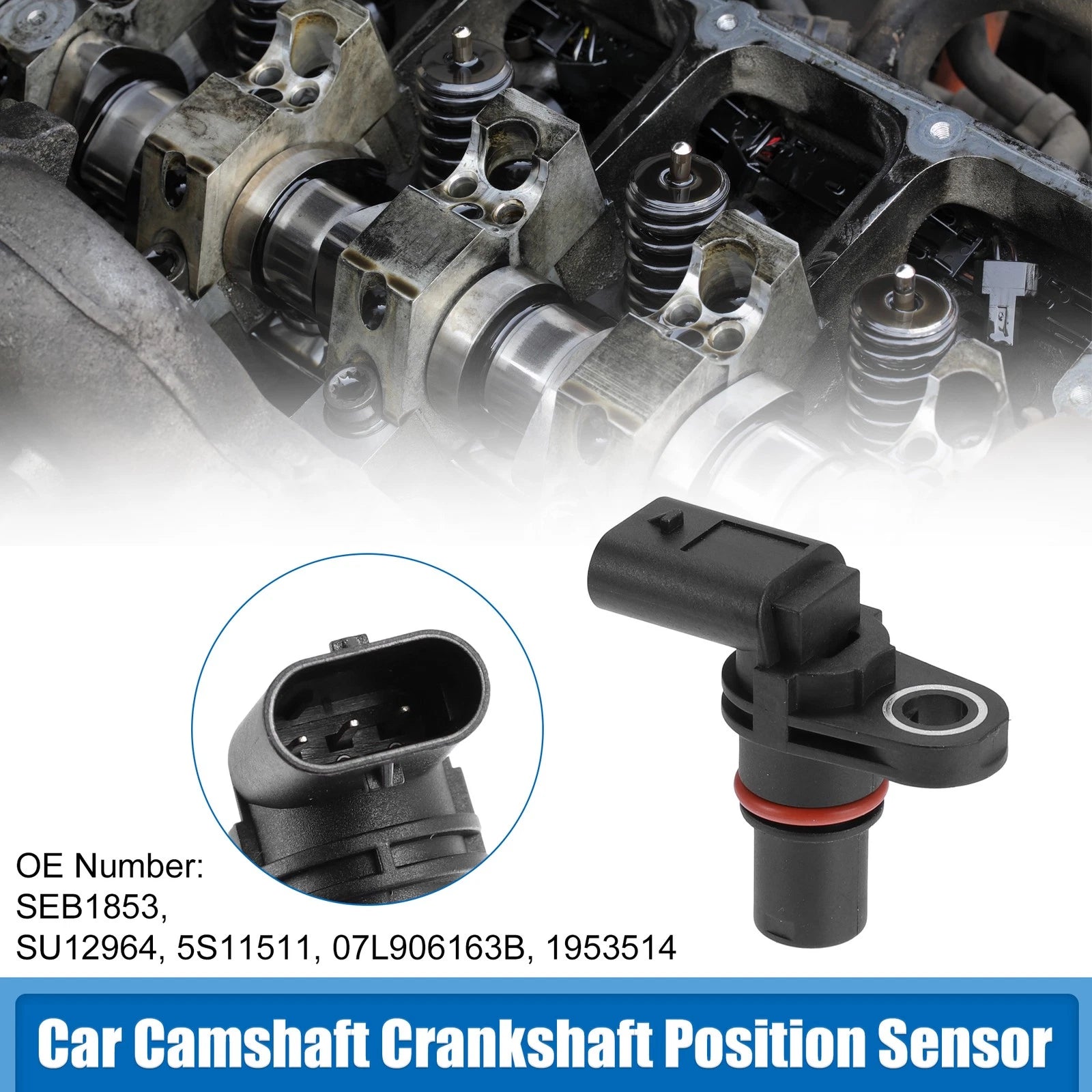 Car Camshaft Position Sensor 3 Pins for Volkswagen Audi (2007–2013) SEB1853 07L906163B