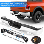 Chrome Rear Bumper for Dodge RAM 1500 (2009–2018) w/ Dual Exhaust