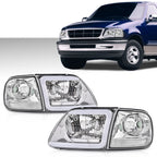 Chrome LED DRL Headlights for Ford F150/Expedition (1997–2003)