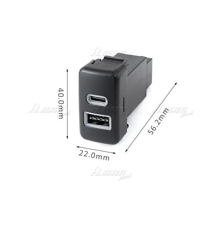 1x Switch Button USB-C PD/USB-A QC3.0 Socket for Toyota Tundra (2005–2007)
