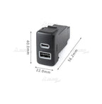 1x Switch Button USB-C PD/USB-A QC3.0 Socket for Toyota Tundra (2005–2007)