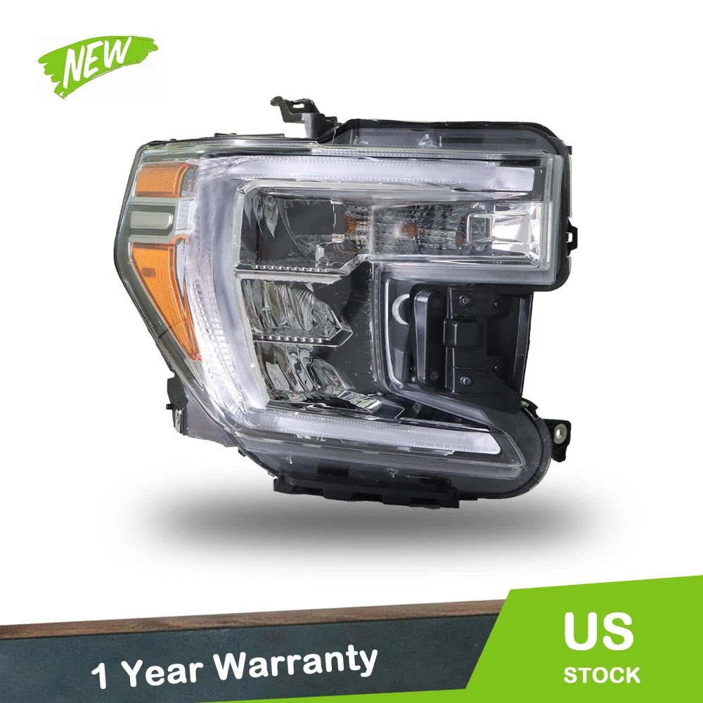 Halogen Headlight w/ DRL Clear Lens for GMC Sierra 1500 (2019–2021) Right Side