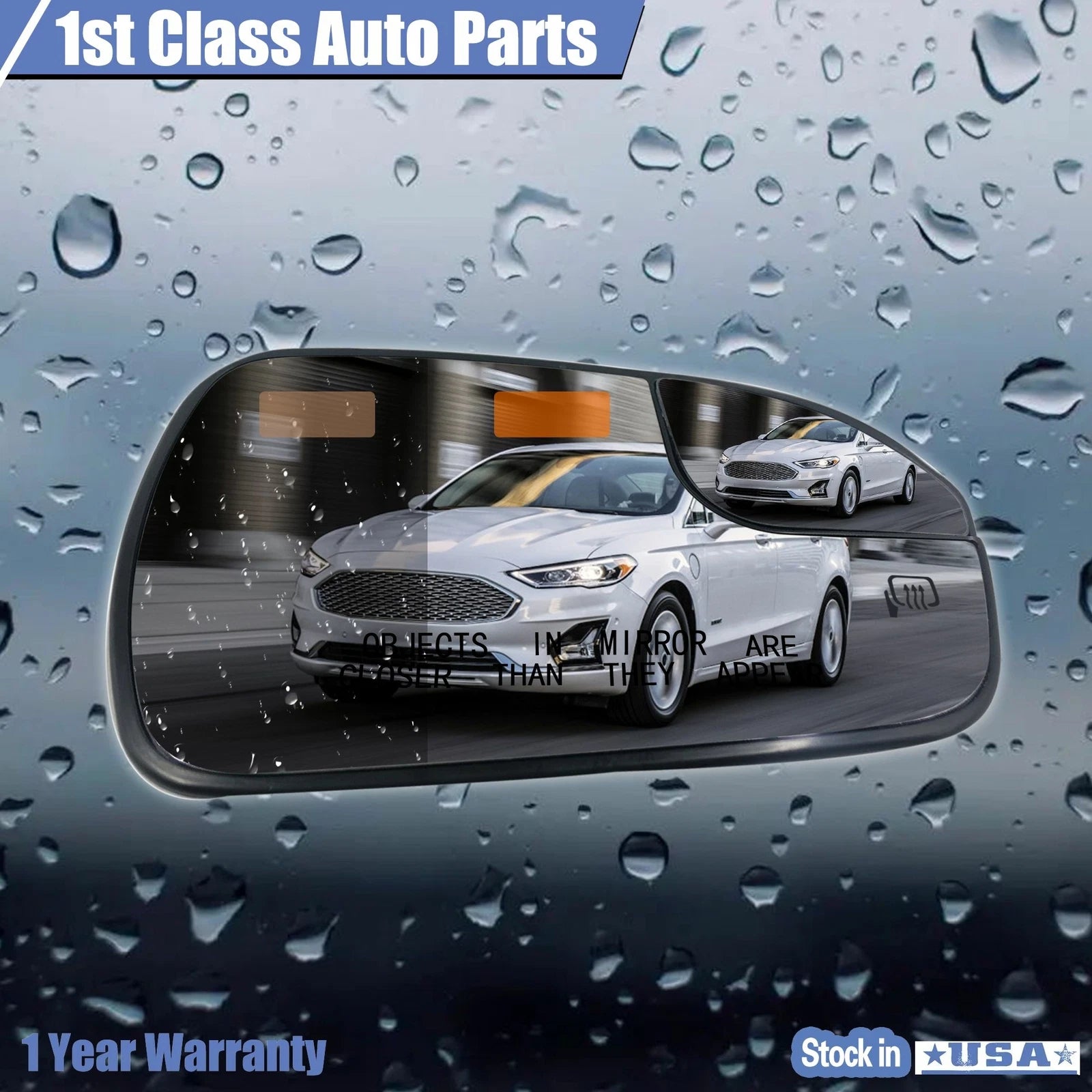 Right Side Power Heated Mirror Glass for Ford Fusion (2013–2020) DS7Z17K707B
