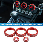 Set of 5 AC Audio Volume Knob Covers for Subaru BRZ GR86 (2022) Red
