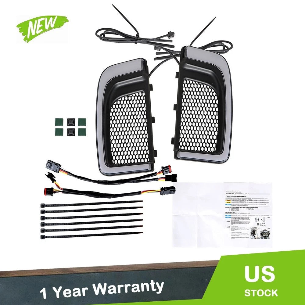 LED Running Light/Turn Signal Fairing Lower Grills for Electra Glide Road Glide