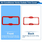 Set of 4 Air Condition Outlet Vent Trim Cover Frame for Ford Bronco (2021–2024) Red