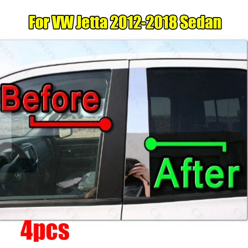 4PCS Chrome Pillar Trim Door Cover Mirrored Post for VW Jetta (2012–2018)