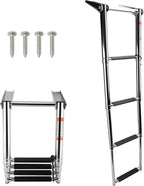 4 Steps Stainless Steel Telescoping Folding Boat Ladder