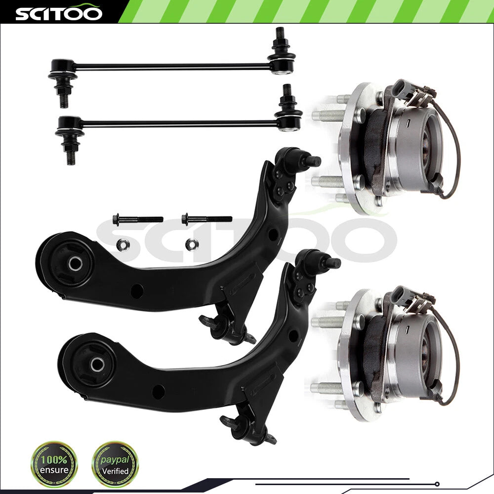 Set of 6 Front Control Arm Ball Joint Wheel Bearing Hub for Chevrolet HHR (2006–2011)