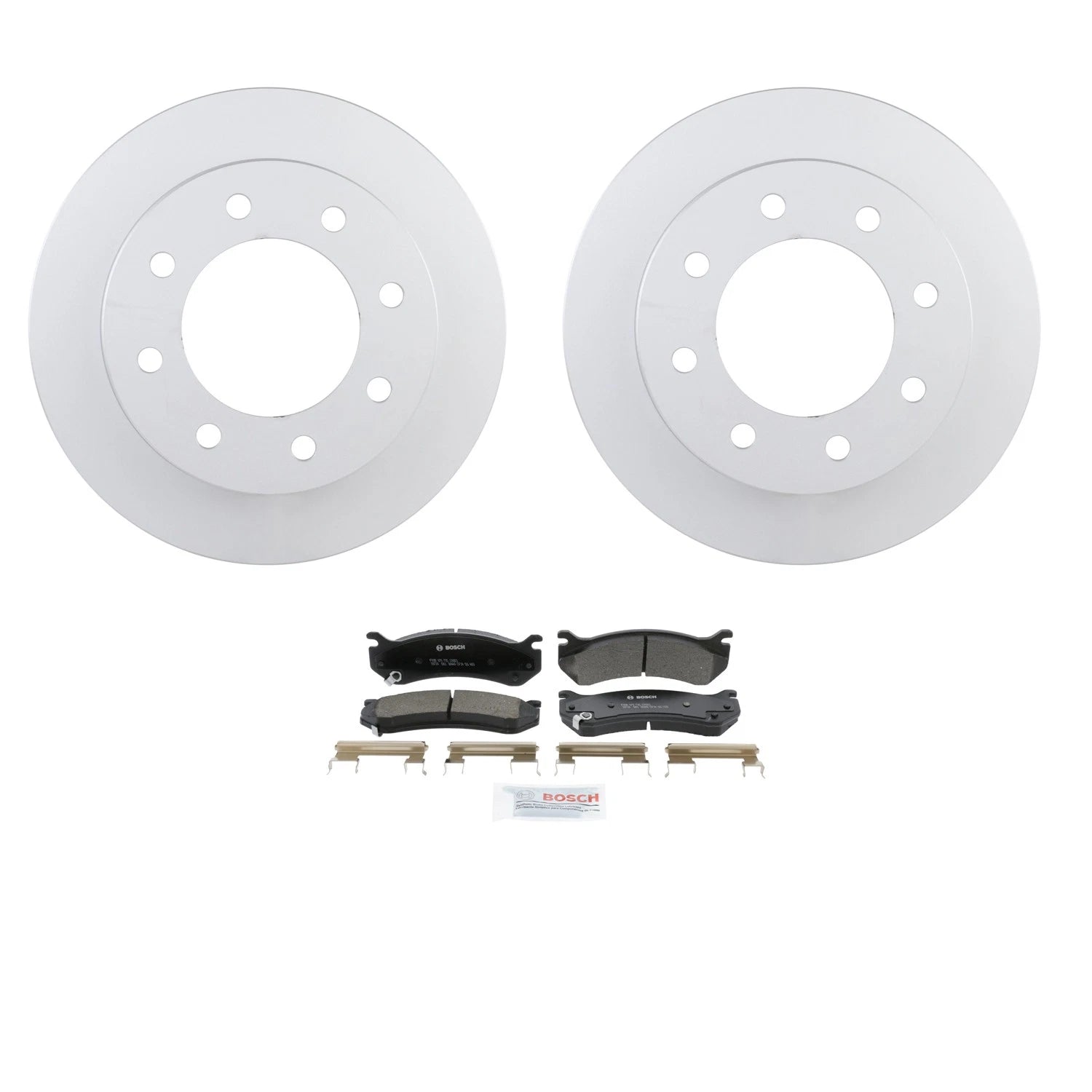 Bosch QuietCast Rear Rotors & Ceramic Brake Pad Kit for Silverado 2500 (2001–2007)