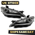 Halogen Headlight Set for Chrysler 200 (2015–2017) w/o DRL, Chrome, Left+Right