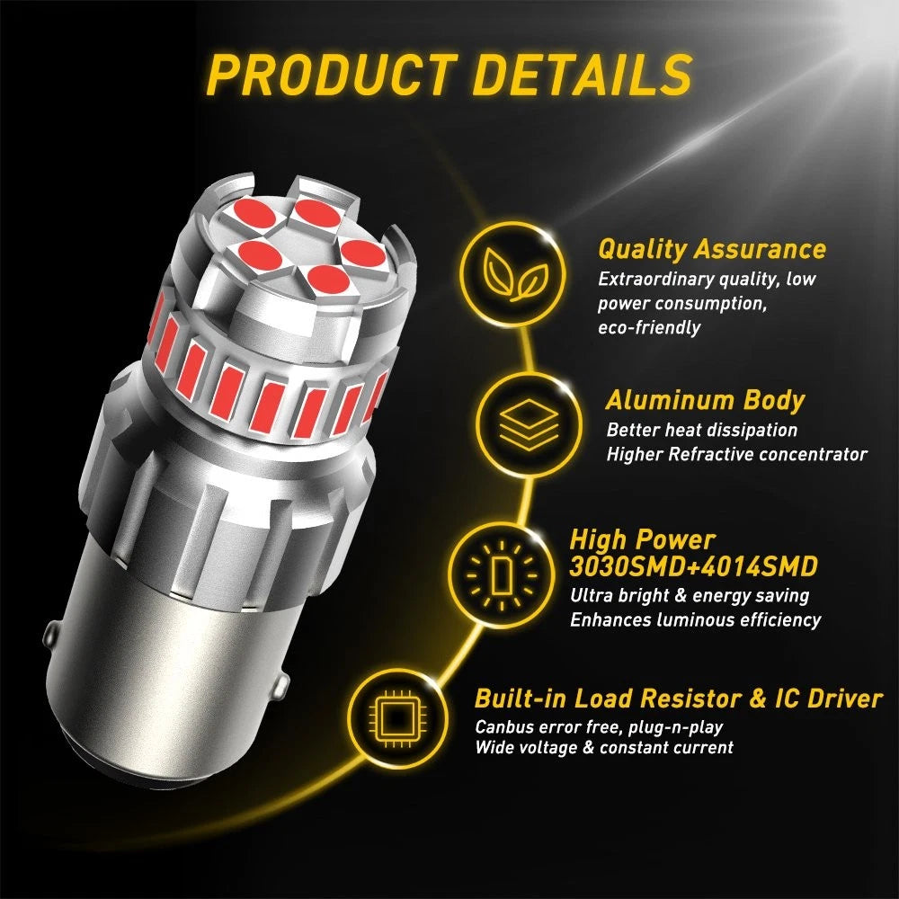 Red LED Brake Stop Tail Light Bulb for BMW Audi Lexus (2010–2023)