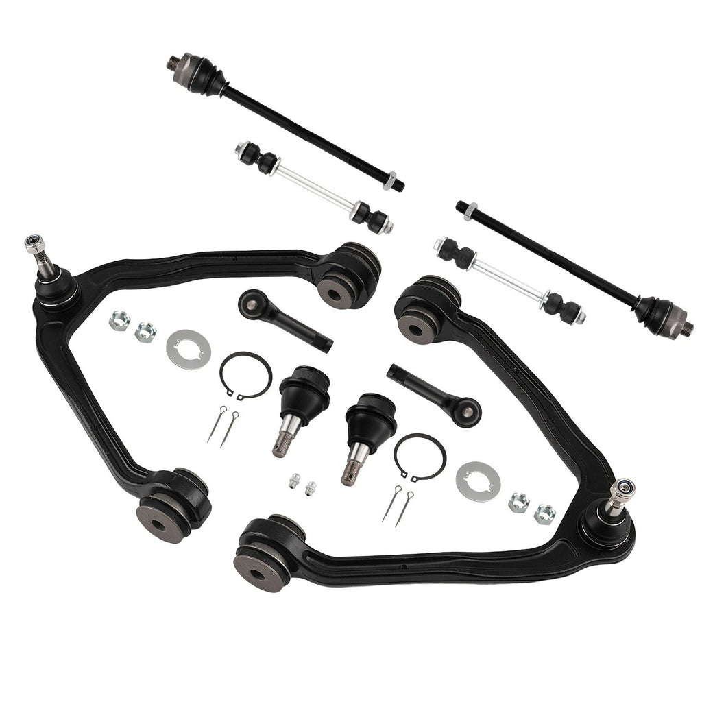 10x Front Upper Control Arms Sway Bar Tie Rods for Silverado Sierra 1500 (1999–2006)