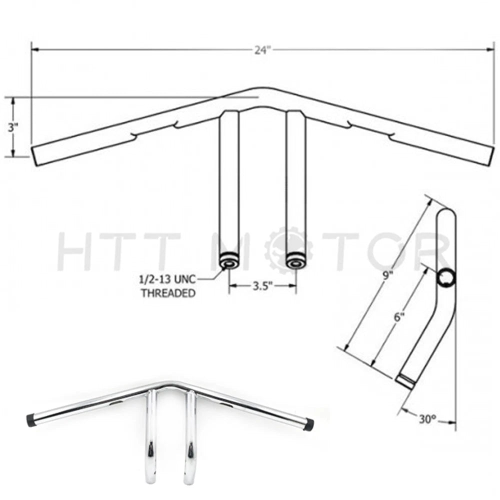 1" Chrome Hollow Out Handlebars for Harley Sportster Dyna Chopper Bobber