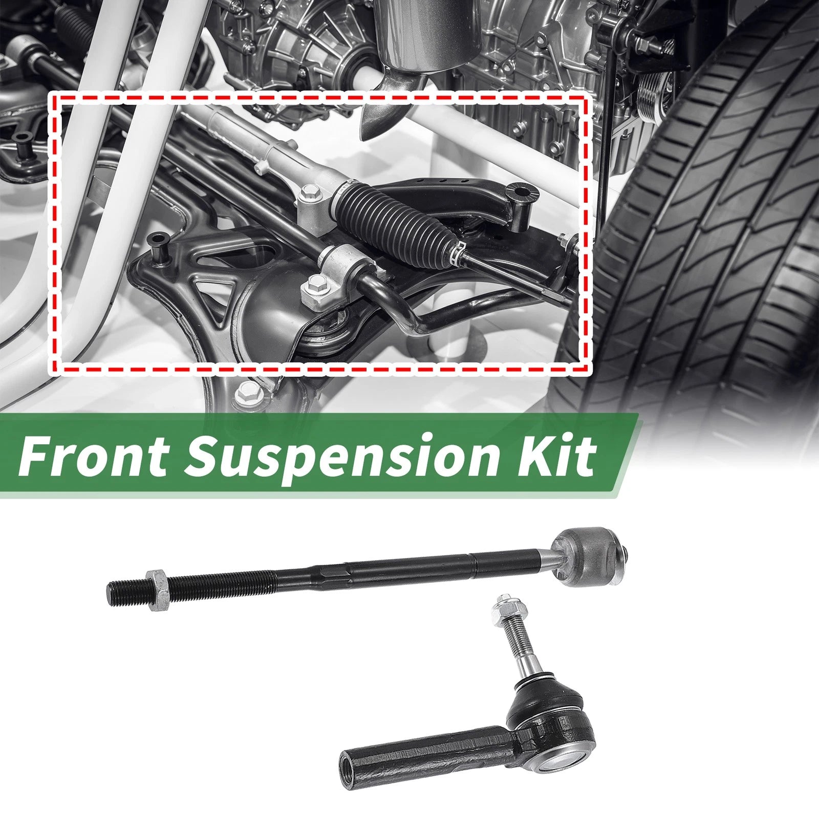 8pcs Front Suspension Kit Tie Rod End Sway Bar Link for Dodge Journey (2009–2020)