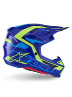 Alpinestars SM7 Deed Helmet for Offroad Motorcycle (Medium, Blue/Yellow Fluo)
