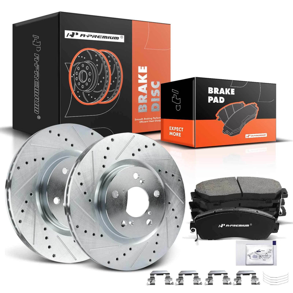 Front Drilled Brake Rotors & Ceramic Pads for Honda Odyssey (2011–2014)