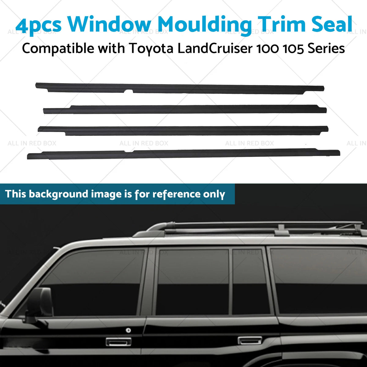 Set of 4 Black Weatherstrips for Toyota LandCruiser 100 105 Series (1998–2007)
