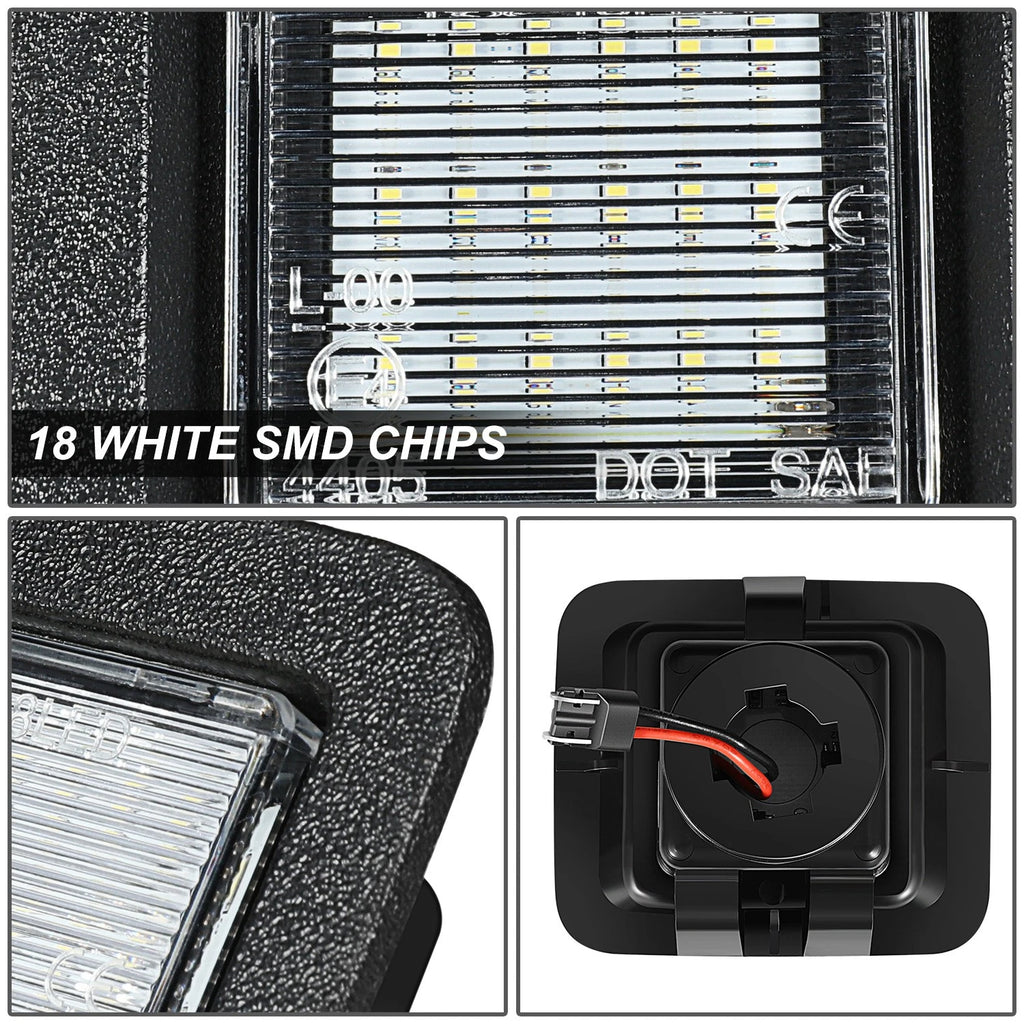 2X LED License Plate Lights for Ford F-150 (2015–2020) Black/Clear