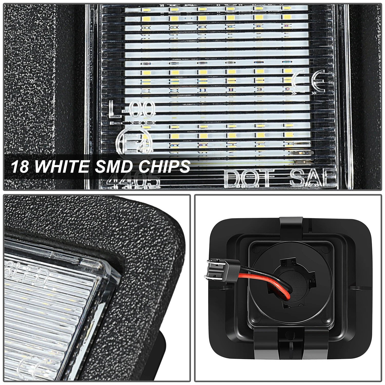 2X LED License Plate Lights for Ford F-150 (2015–2020) Black/Clear