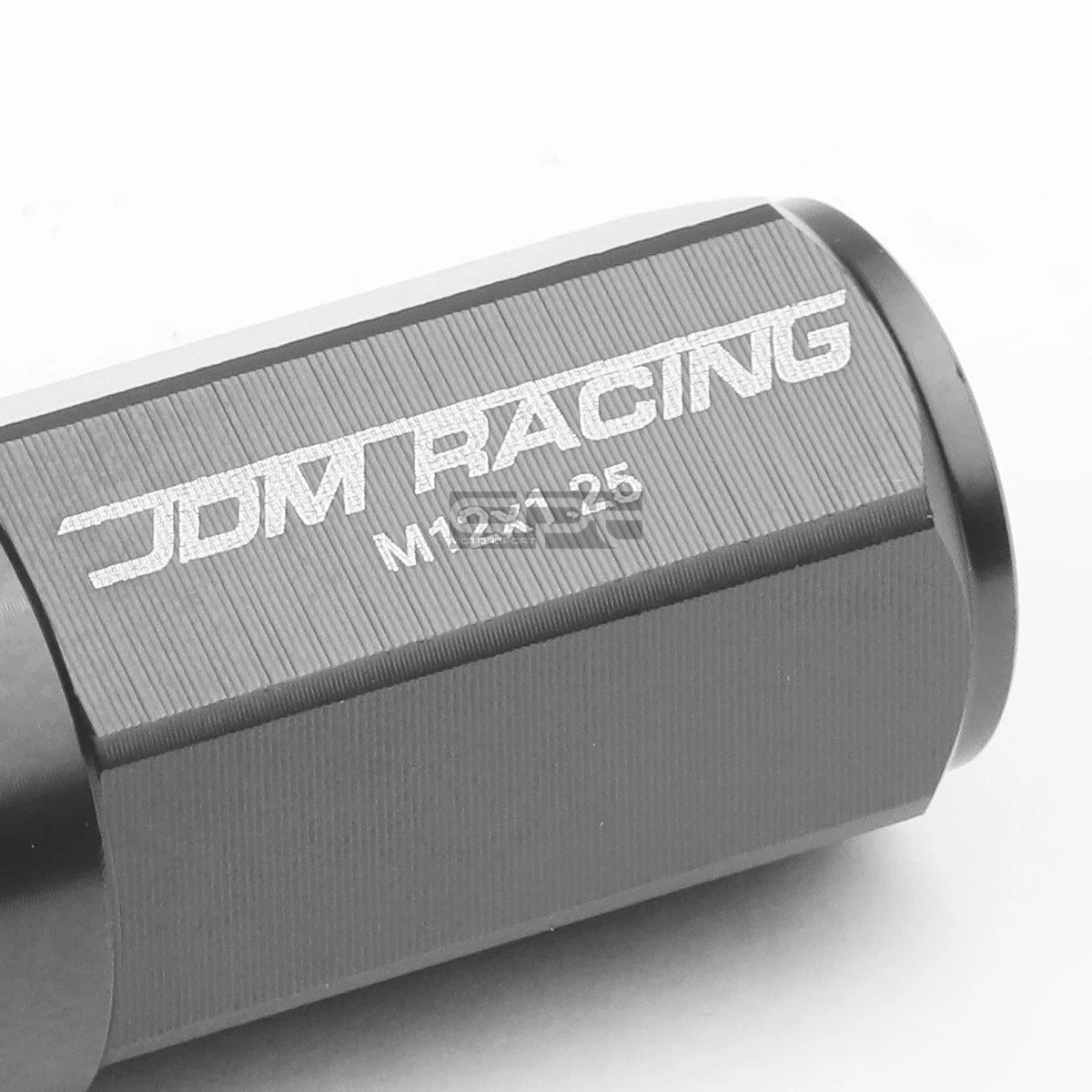 Set of 20 M12X1.25 53mm Tall Gun Metal Aluminum Lug Nuts with Caps
