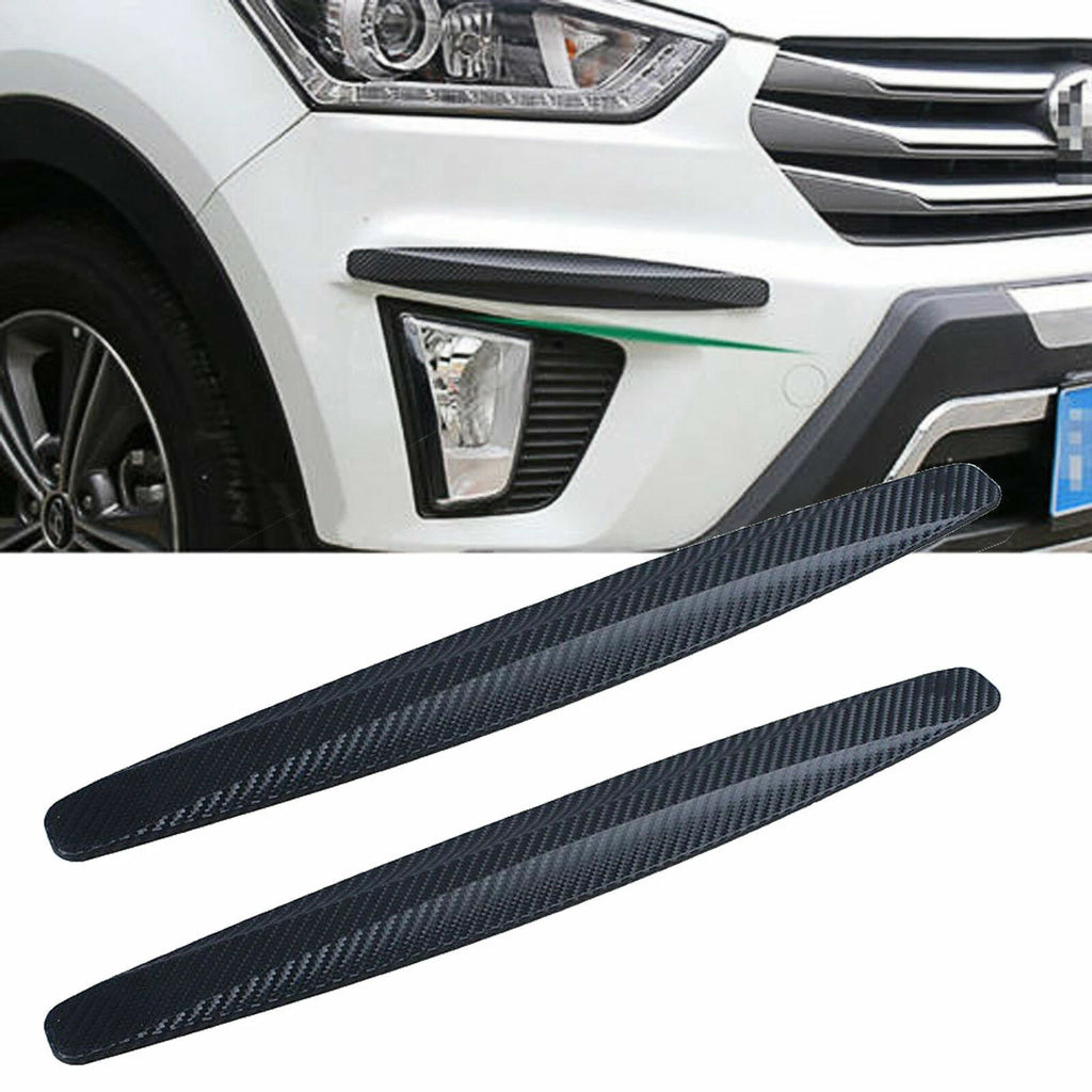 Carbon Fiber Pattern Front Rear Bumper Corner Protection Lip Guards (2) for 2014-2020