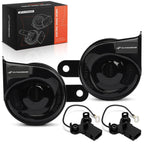 2X Black ABS Plastic Snail Horn with Connectors for Toyota Camry 