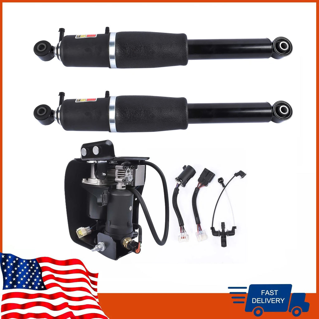 2X Rear Air Shocks + Compressor Pump for Chevy Avalanche GMC Yukon XL 1500 (2002–2013)