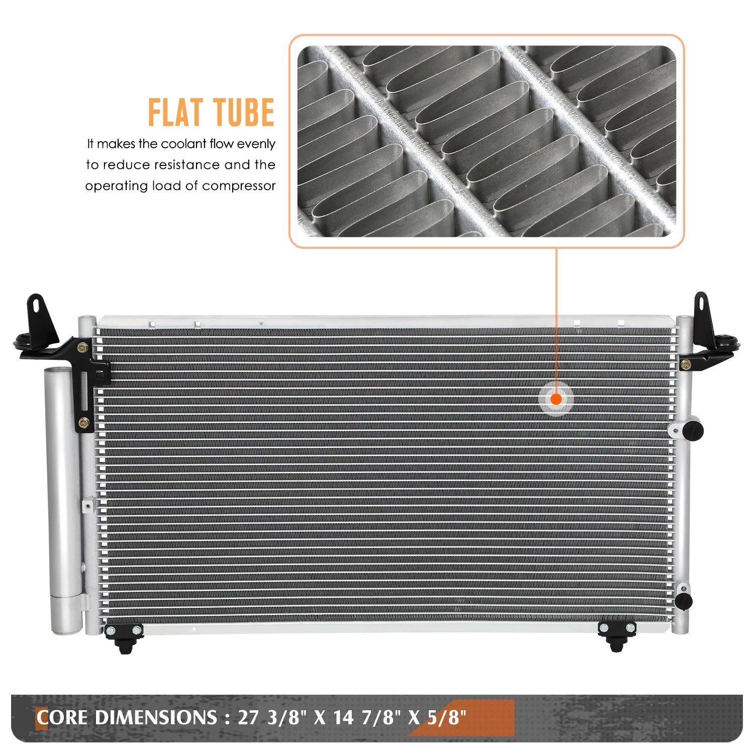 A/C Condenser for Toyota Tundra Double Cab (2004–2006) Aluminum Core