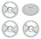 Chrome Bullet Hubcaps Set of 4 for Cadillac Sombrero Style (16 in) (OEM)