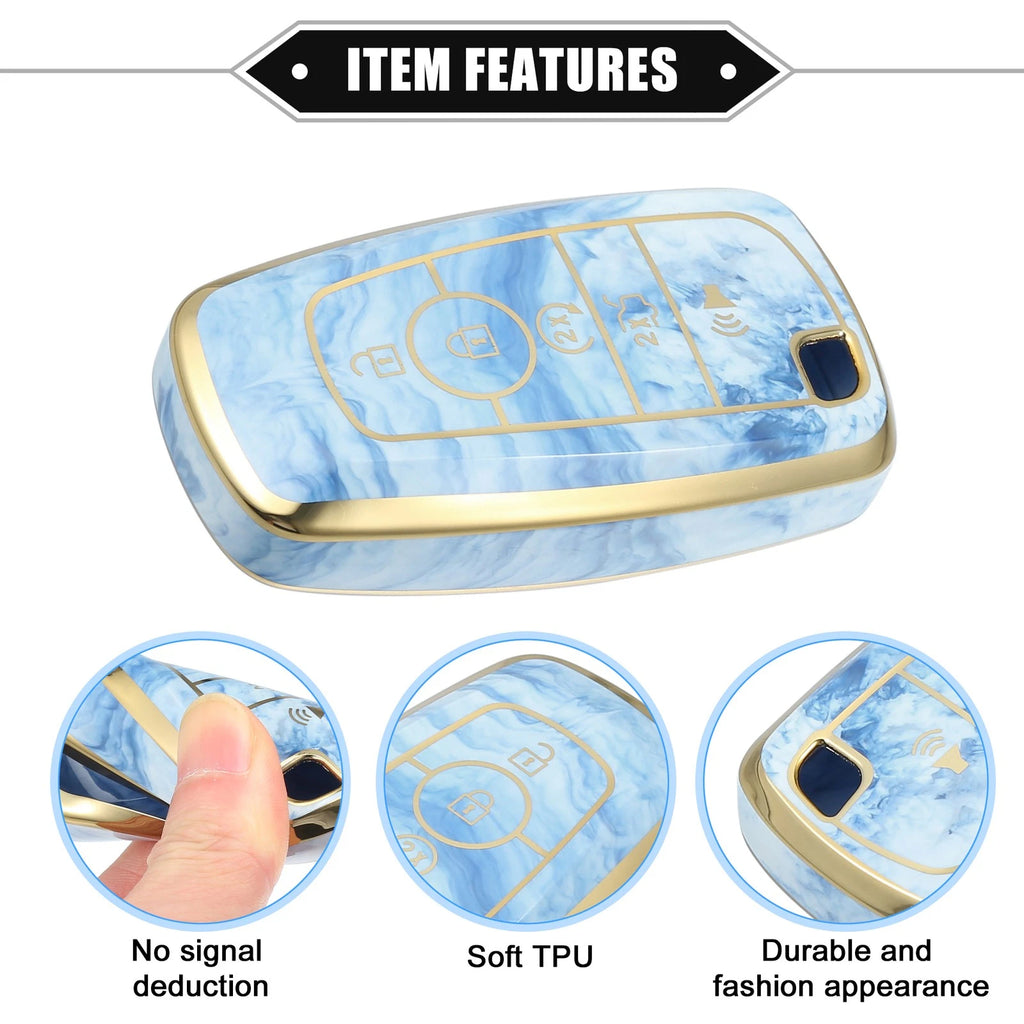 Key Fob Cover for Ford Smart Key 5 Button (1 Pcs) TPU Blue