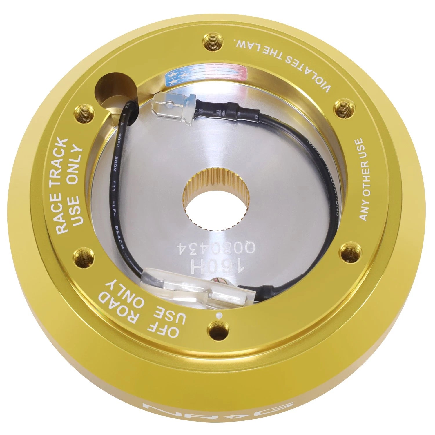 NRG Chrome Gold Steering Wheel Hub Adapter for Mazda RX-7 RX-8 Protege (1986–2010)