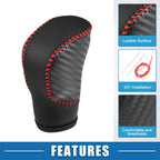 Gear Shifting Knob Cover Trim for Honda Accord (2018–2023) Carbon Fiber Black Red Stitches