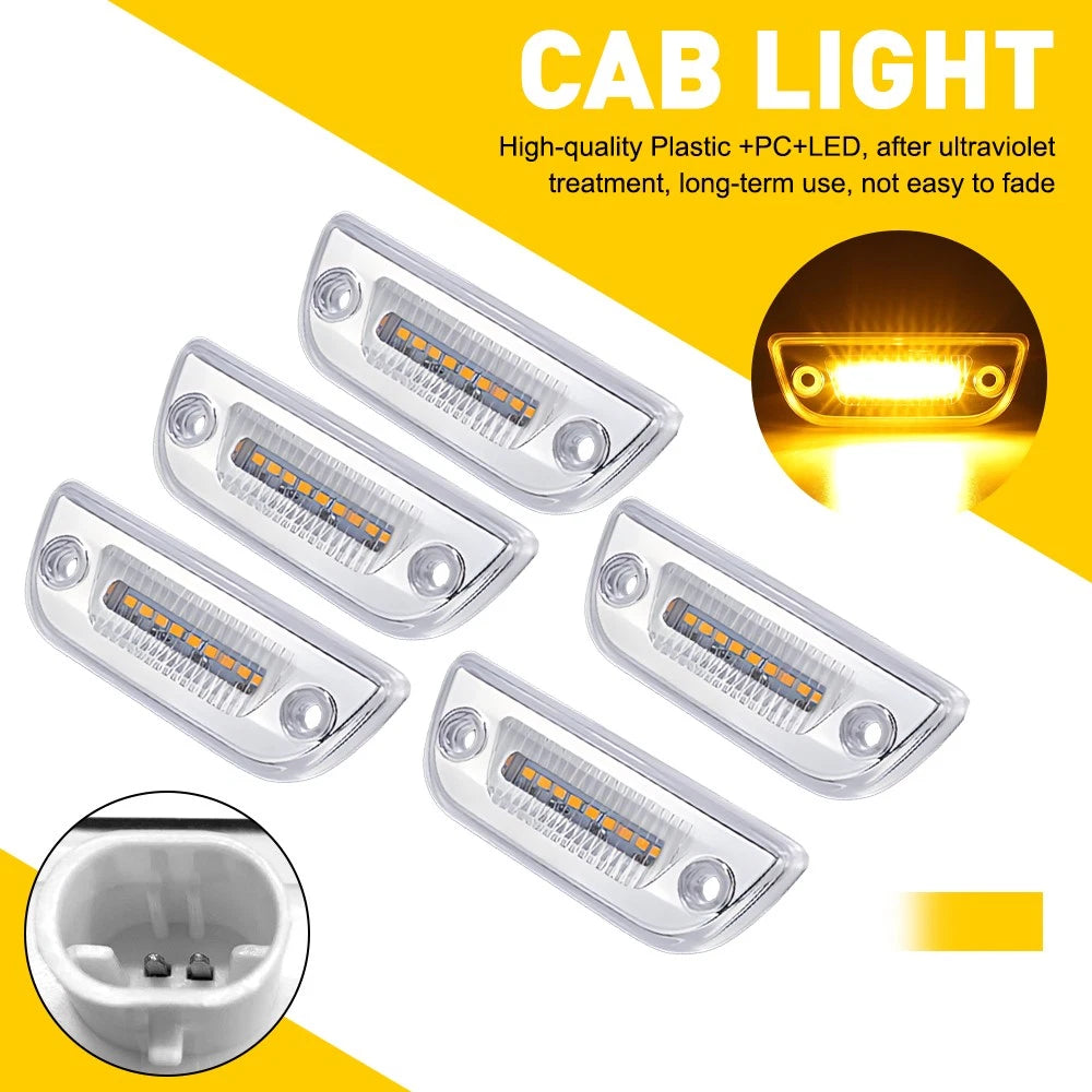 Amber Cab Roof Marker Lights for Peterbilt 579 & Kenworth T680 T770 T880