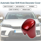 Automatic Gear Shift Knob Cover for Honda Civic (2022–2025) Carbon Fiber Red