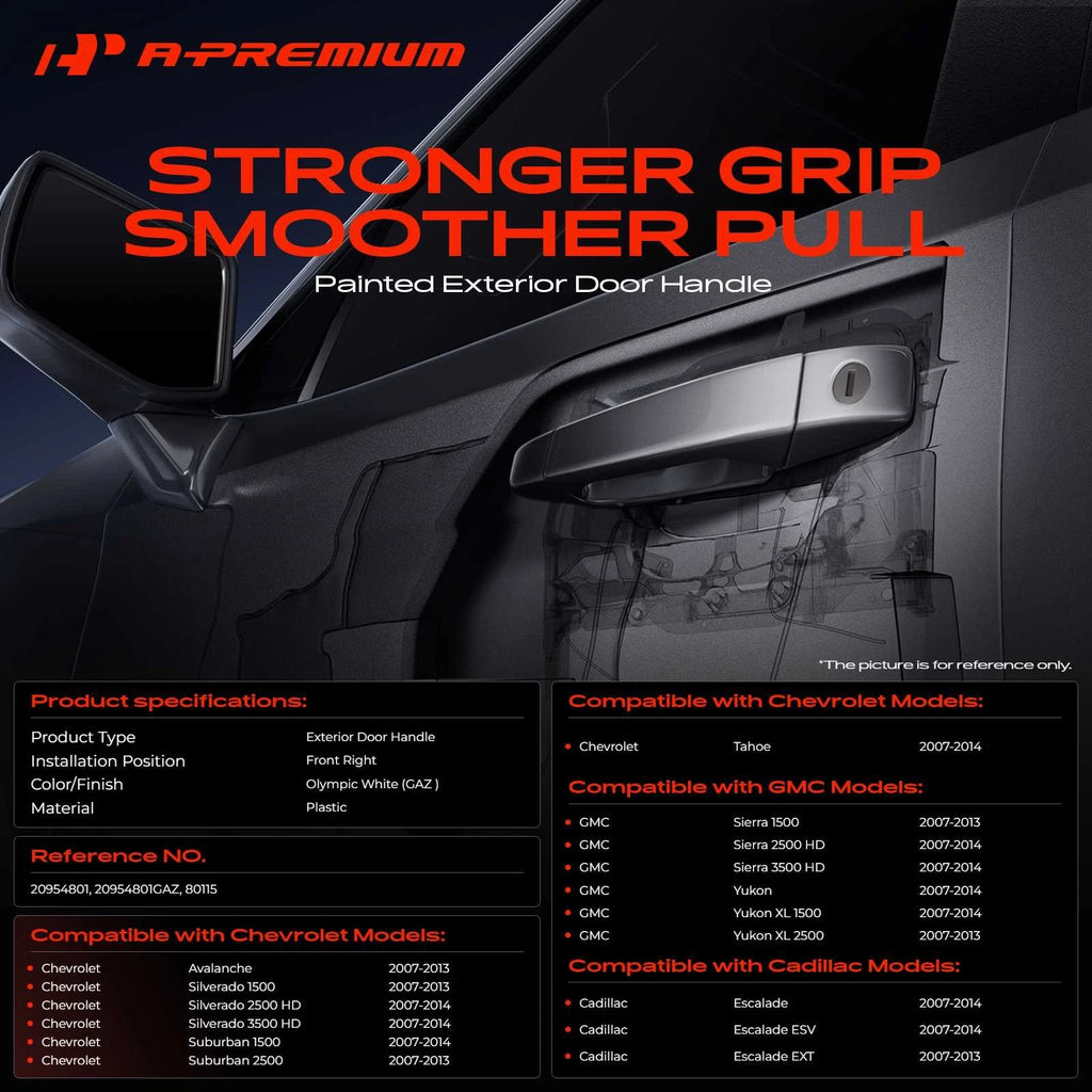 Front Right Exterior Door Handle for Chevy GMC Cadillac