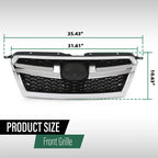 Front Bumper Upper Grille for Subaru Legacy (2013–2014) Black Chrome